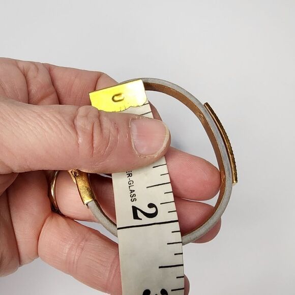 NWOT Fossil Leather Bracelet with Rose Gold Plate Closure Rhinestones - Picture 4 of 7